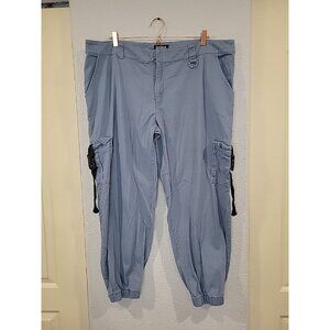 Poster Grl‎ Dolls Kill Pants Women 2X Blue Rave Festival Tactical Cargo Goth